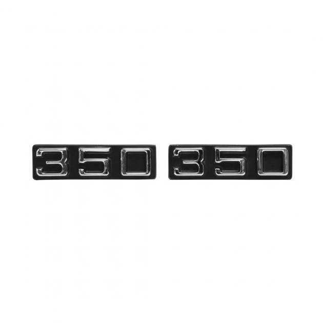 Trim Parts 70-75 Camaro Front Fender Emblem, 350, Pair 6831