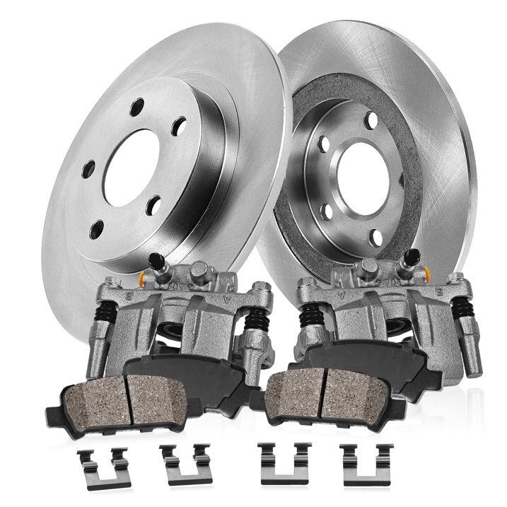 Callahan Brakes K040053 Rear Brake Kit with Rotors, Ceramic Brake Pads & Brake Calipers for 18-24 Jeep Wrangler JL (Code BR2/BR6)