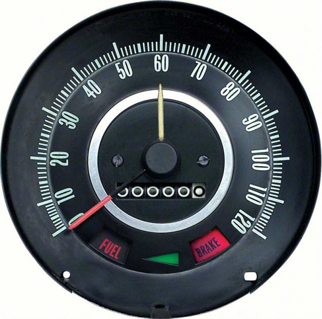 1967 Camaro, Firebird, In Dash Speedometer, 120MPH, with Speed Warning Option