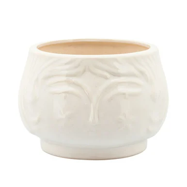 Ceramic Outdoor Grandma Planter – 7″ – White and Beige