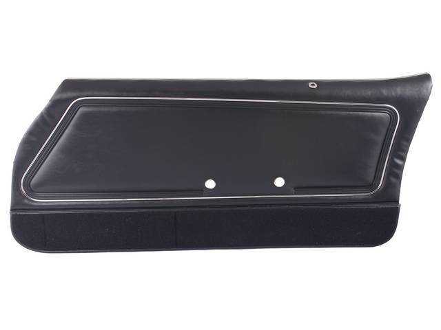 PANEL SET, Inside Door, Pre-Assembled, Dlx, Black, Incl Metal Garnish Rails, Windowfelts and Door Lock Ferrules Installed, Emblems Not Included