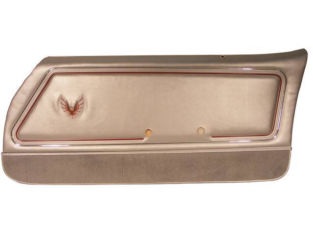 PANEL SET, Inside Door, Pre-Assembled, Dlx 10th Anniversary, Silver w/ embroidered *bird*, Incl Metal Garnish Rails, Windowfelts and Door Lock Ferrules Installed