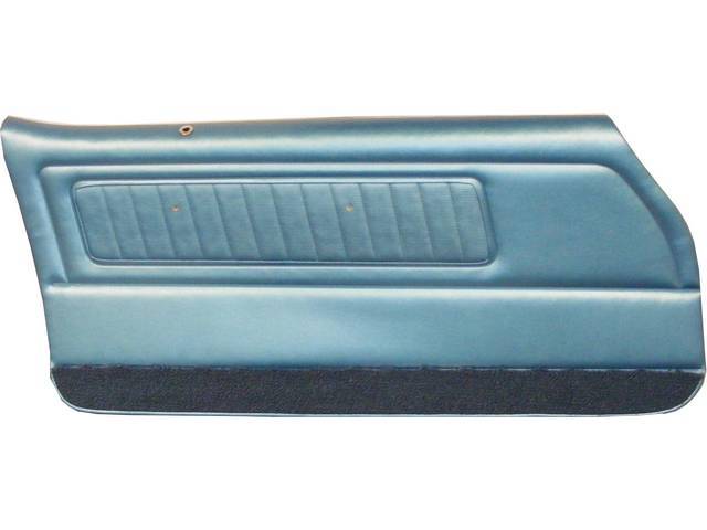 PANEL SET, Inside Door, Pre-Assembled, Dlx, Bright Blue, Incl Metal Garnish Rails, Windowfelts and Door Lock Ferrules Installed, Emblems Not Included