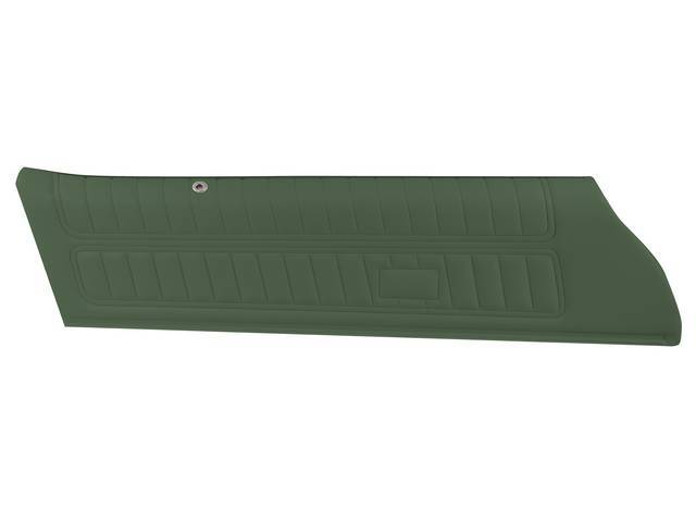 PANEL SET, Inside Door, Upper, Pre-Assembled, Std, Dark Green, Incl Metal Garnish Rails, Windowfelts and Door Lock Ferrules Installed, Emblems Not Included