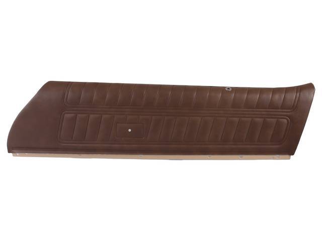 PANEL SET, Inside Door, Upper, Pre-Assembled, Std, Dark Saddle, Incl Metal Garnish Rails, Windowfelts and Door Lock Ferrules Installed, Emblems Not Included
