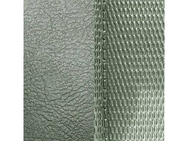 UPHOLSTERY SET, Front Buckets, Dlx, Dark Green, Madrid Grain Vinyl W/ Comfortweave Inserts