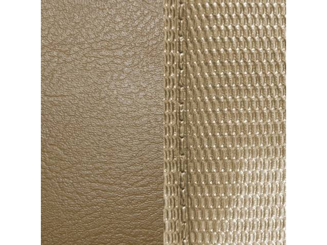 UPHOLSTERY SET, Front Buckets, Dlx, Light Saddle, Madrid Grain Vinyl W/ Comfortweave Inserts