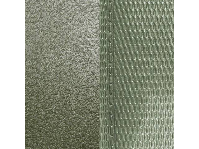 UPHOLSTERY SET, Front Buckets, Dlx, Jade Green, Madrid Grain Vinyl W/ Comfortweave Inserts