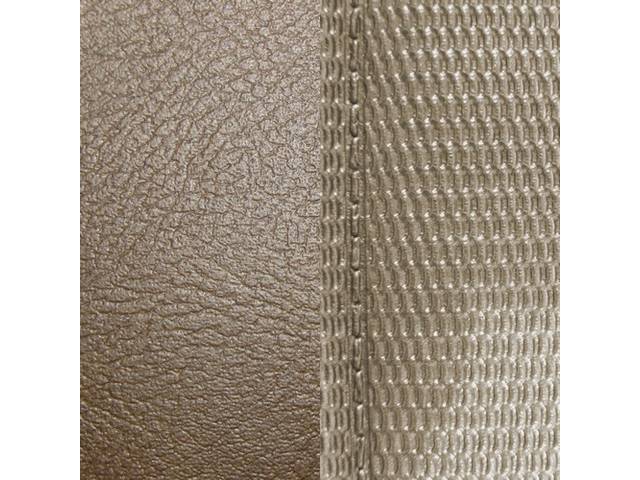 UPHOLSTERY SET, Front Buckets, Dlx, Dark Saddle, Madrid Grain Vinyl W/ Comfortweave Inserts