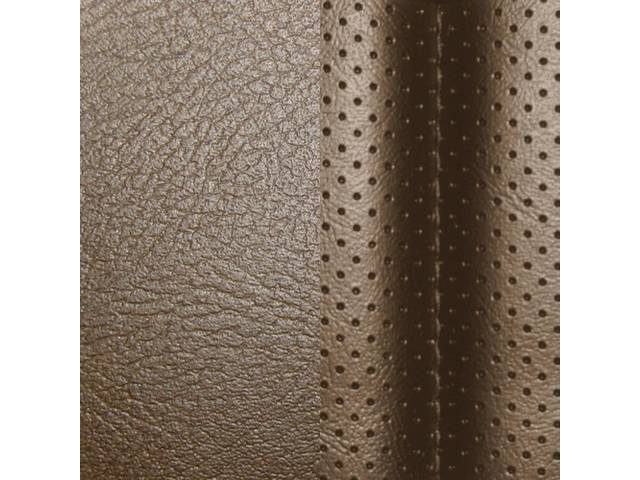 UPHOLSTERY SET, Front Buckets, Dlx, Dark Saddle, Madrid Grain Vinyl W/ Tetra Inserts