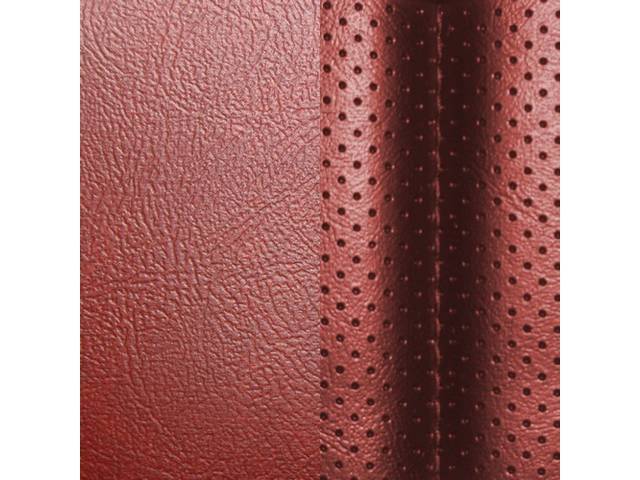 Upholstery Set, Front Buckets, Dlx, Firethorn, Madrid Grain Vinyl W/ Tetra Inserts