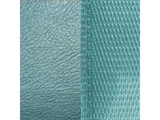 UPHOLSTERY SET, Rear, Dlx, Dark Aqua, Madrid Grain Vinyl W/ Comfortweave Inserts