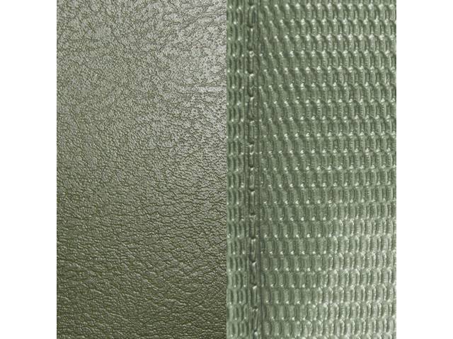 UPHOLSTERY SET, Rear, Dlx, Jade Green, Madrid Grain Vinyl W/ Comfortweave Inserts
