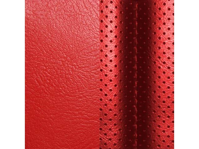 UPHOLSTERY SET, Rear, Dlx, Bright Red, Madrid Grain Vinyl W/ Tetra Inserts
