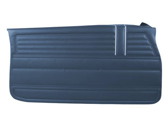 PANEL SET, Inside Door, Std, Medium Blue, PUI, *Silver Edition*, madrid grain vinyl w/ two vertical chrome mylar strips