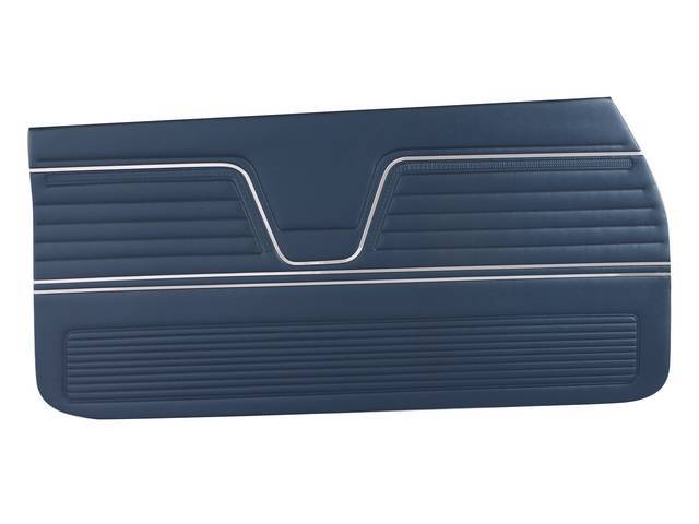 PANEL SET, Inside Door, Std, Dark Blue, PUI, *Silver Edition*, madrid grain vinyl w/ chrome mylar strips