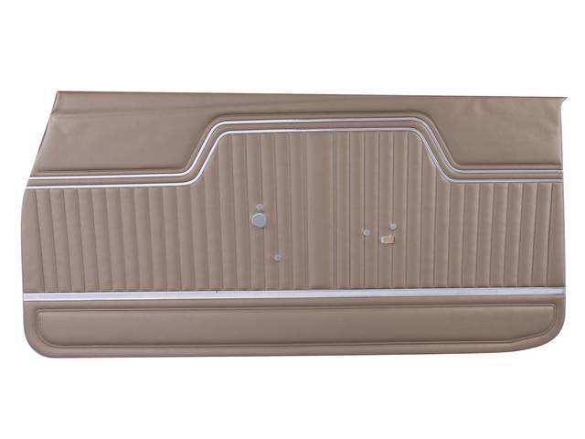 PANEL SET, Inside Door, Std, Gold, PUI, *Silver Edition*, madrid grain vinyl w/ parallel chrome mylar strips on top and a wide chrome mylar strip on bottom