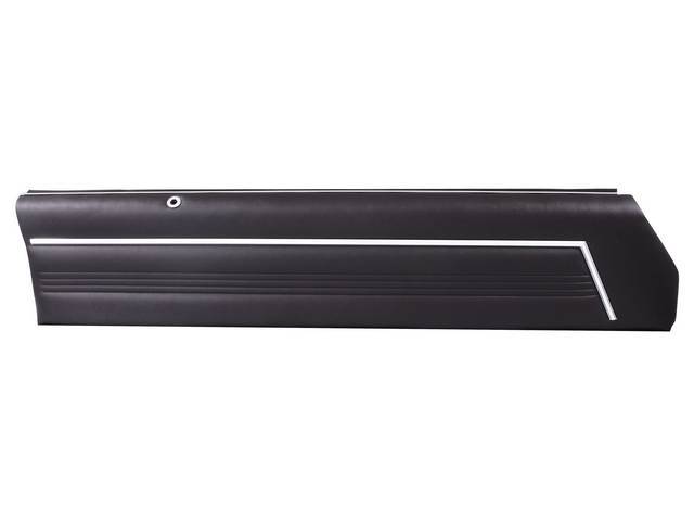PANEL SET, Inside Door, Upper, Pre-Assembled, Std, Black, PUI, sierra grain vinyl w/ hockey stick shaped chrome mylar trim