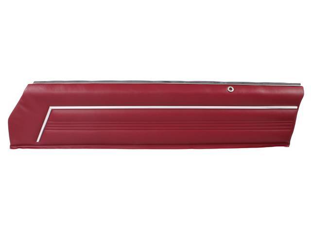PANEL SET, Inside Door, Upper, Pre-Assembled, Std, Carmine, PUI, sierra grain vinyl w/ hockey stick shaped chrome mylar trim