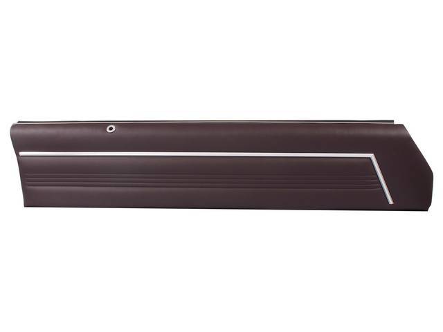 PANEL SET, Inside Door, Upper, Pre-Assembled, Std, Claret, PUI, sierra grain vinyl w/ hockey stick shaped chrome mylar trim