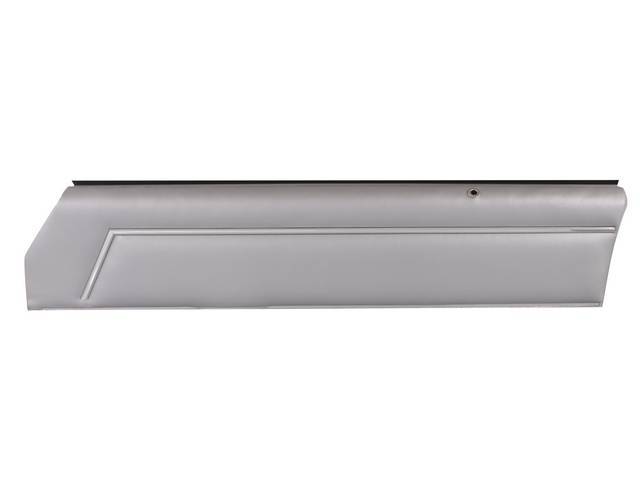 PANEL SET, Inside Door, Upper, Pre-Assembled, Std, Silver, PUI, sierra grain vinyl w/ hockey stick shaped chrome mylar trim