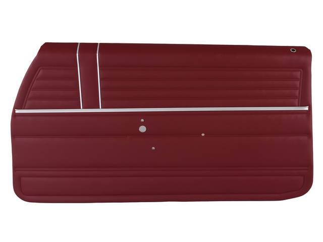 PANEL SET, Inside Door, Pre-Assembled, Std, Red, PUI, *Silver Edition*, madrid grain vinyl w/ two vertical chrome mylar strips