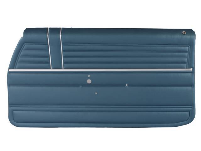 PANEL SET, Inside Door, Pre-Assembled, Std, Blue, PUI, *Silver Edition*, madrid grain vinyl w/ two vertical chrome mylar strips