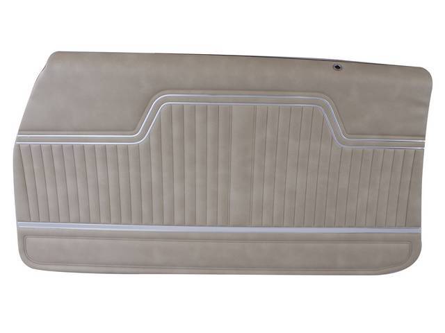 PANEL SET, Inside Door, Pre-Assembled, Std, Sandalwood, PUI, *Silver Edition*, madrid grain vinyl w/ parallel chrome mylar strips on top and a wide chrome mylar strip on bottom