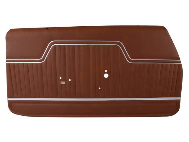 PANEL SET, Inside Door, Pre-Assembled, Std, Tan, PUI, *Silver Edition*, madrid grain vinyl w/ parallel chrome mylar strips on top and a wide chrome mylar strip on bottom