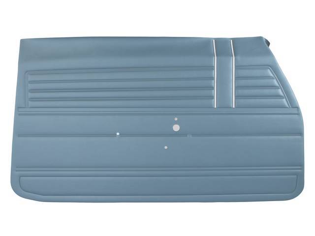 PANEL SET, Inside Door, Std, Light Blue, PUI, *Platinum Edition*, madrid grain vinyl w/ two vertical chrome mylar strips