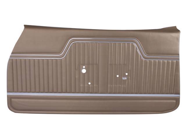 PANEL SET, Inside Door, Std, Gold, PUI, *Platinum Edition*, madrid grain vinyl w/ parallel chrome mylar strips on top and a wide chrome mylar strip on bottom