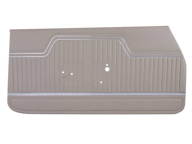 PANEL SET, Inside Door, Std, Sandalwood, PUI, *Platinum Edition*, madrid grain vinyl w/ parallel chrome mylar strips on top and a wide chrome mylar strip on bottom