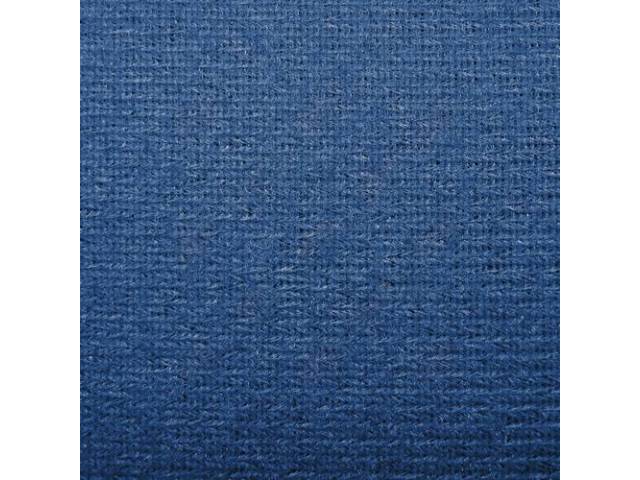 HEADLINER, Cloth W/ Foam Backing, Adriatic Blue / Royal Blue, incl ABS-plastic board w/ material installed, 2 front clips, 2 rear clips and 4 side clips, Repro
