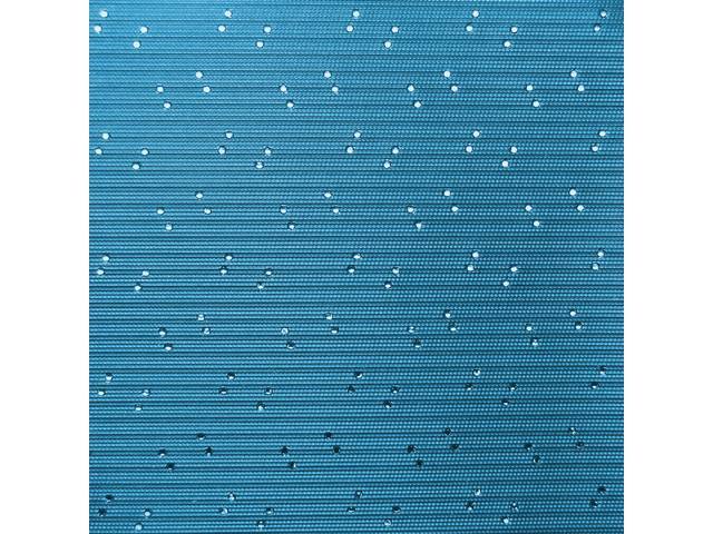 Bright Blue Perforated Grain Headliner Kit, includes headliner, covered sail panels and material for sunvisors