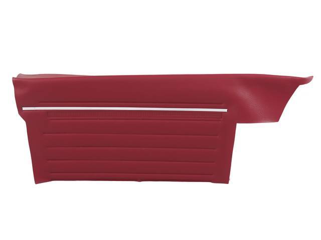 PANEL SET, Inside Quarter, Std, Red, PUI, *Silver Edition*, madrid grain vinyl w/ chrome mylar strip Note:Note: These panels do not include the top garnish rails (usually plastic or metal) or the windowfelts. Windowfelts can b