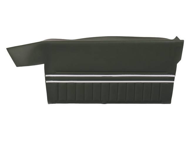 PANEL SET, Inside Quarter, Std, Dark Green, PUI, *Silver Edition*, madrid grain vinyl w/ chrome mylar strips Note:Note: These panels do not include the top garnish rails (usually plastic or metal) or the windowfelts. Windowfel