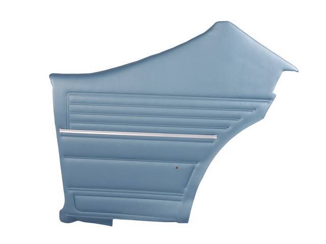PANEL SET, Inside Quarter, Pre-Assembled, Std, Light Blue, PUI, *Silver Edition*, madrid grain vinyl, Incl ABS-Plastic Garnish Rails and Windowfelts Installed