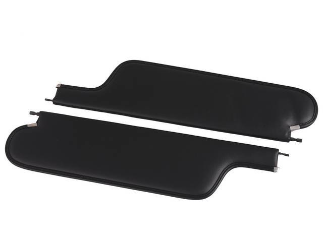 SUNVISOR SET, Black, PUI, Madrid grain vinyl, repro** NPD advises to use w/ PUI interior parts for correct color match **