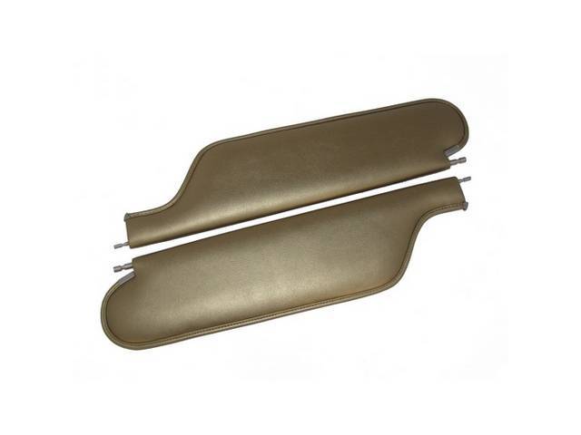 SUNVISOR SET, Gold, PUI, Madrid grain vinyl, repro** NPD advises to use w/ PUI interior parts for correct color match **