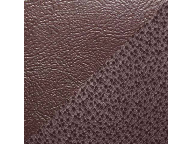 Upholstery Set, Front Bench, 50-50 split back w/o arm rest, Claret, sierra grain vinyl w/ derma grain vinyl inserts, incl head rest covers
