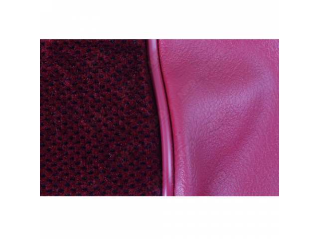 UPHOLSTERY SET, Front Bench, Split Back W/ arm rest, Firethorn Oxen Grain Vinyl W/ Burgandy Velour Inserts, Incl arm rest and head rest Material