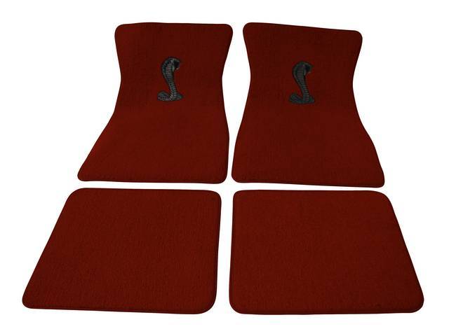 Floor Mat Set, Raylon Weave, Coiled Cobra Logo, Emberglo