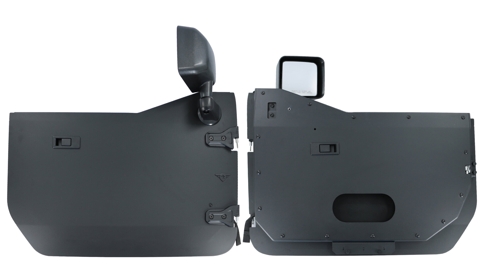 Combat Off Road 35-1036 Full Metal Jacket Aluminum Doors - Front in Black Powder Coated for 20-26 Jeep Gladiator JT
