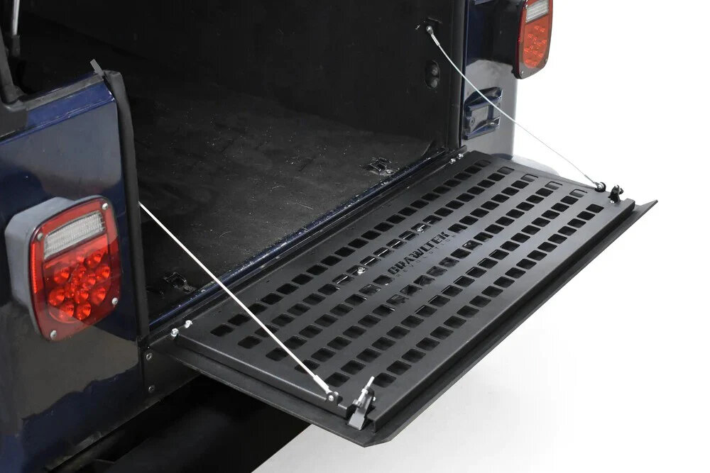 Crawltek Revolution CWLTJ39001 Drop-Down Tailgate with MOLLE Rack for 87-06 Jeep Wrangler YJ & TJ