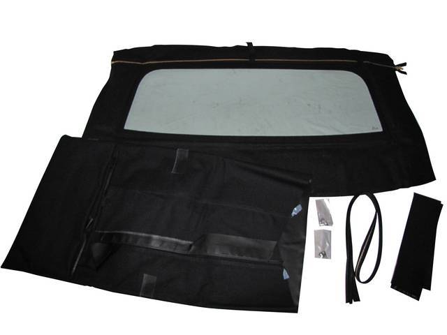 Convertible Top Kit, Folding Glass Curtain, Black