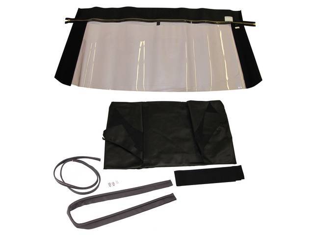 Convertible Top Kit, Plastic Curtain, Black