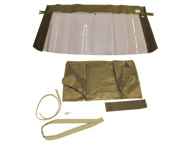 Convertible Top Kit, Plastic Curtain, Tan