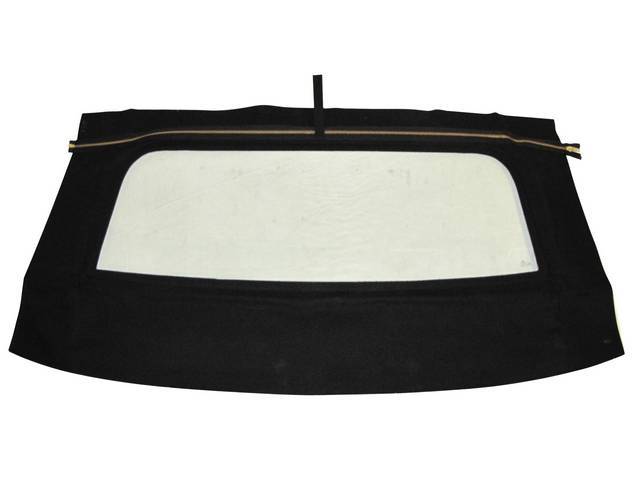 Convertible Top Rear Window, One Piece Glass Curtain, Black