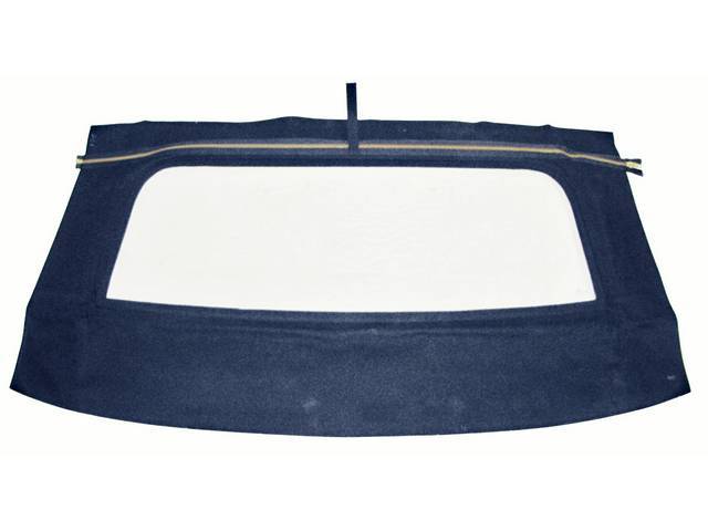CONVERTIBLE REAR WINDOW, BLUE, W/ SOLID GLASS CURTAIN