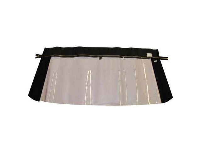 Convertible Top Rear Window, Plastic Curtain, Black
